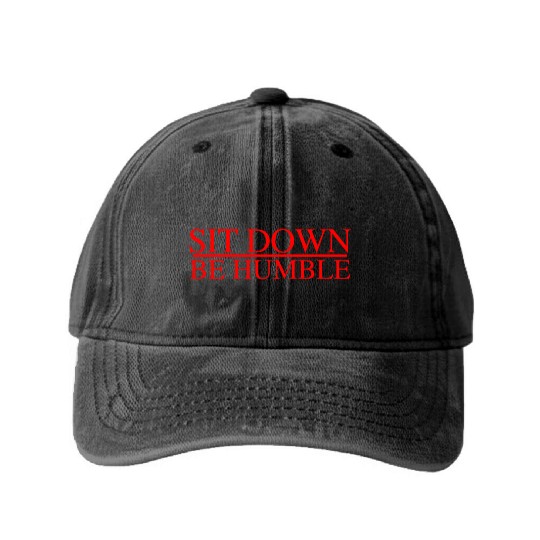 Sit Down Be Humble Rap Concert Washed Denim Baseball Caps