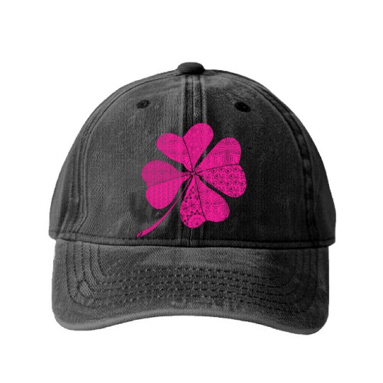 K St Patrick'S Day Four-Leaf C Washed Denim Baseball Caps