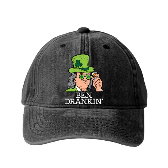 Ben Drankin Saint Paddys St Patric Day Washed Denim Baseball Caps