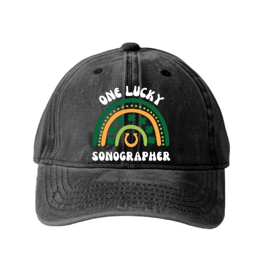 Sonographer Ultrasound Techian St Patrick'S Day Washed Denim Baseball Caps