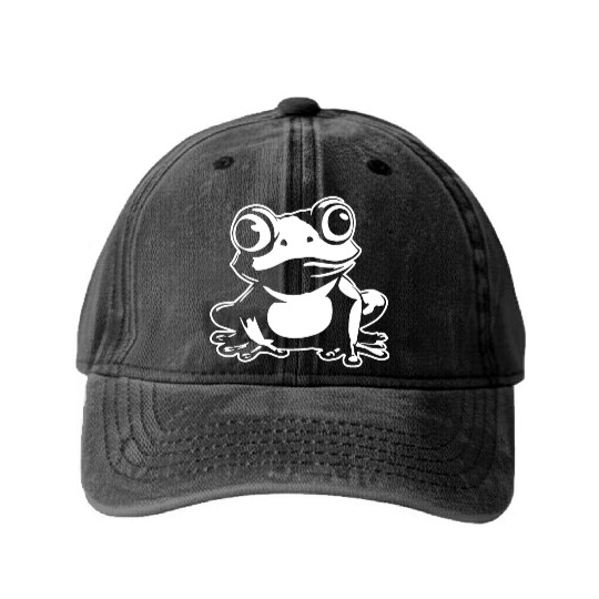 Frog Amphibian Toad Washed Denim Baseball Caps