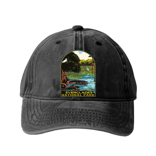 everglades national park Washed Denim Baseball Caps