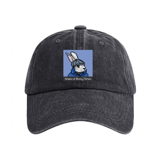 Citizens of Bunny Nation NFT #73 Artwork Washed Denim Baseball Caps