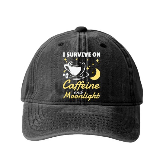 Night Shift Worker Graveyard Duty Washed Denim Baseball Caps