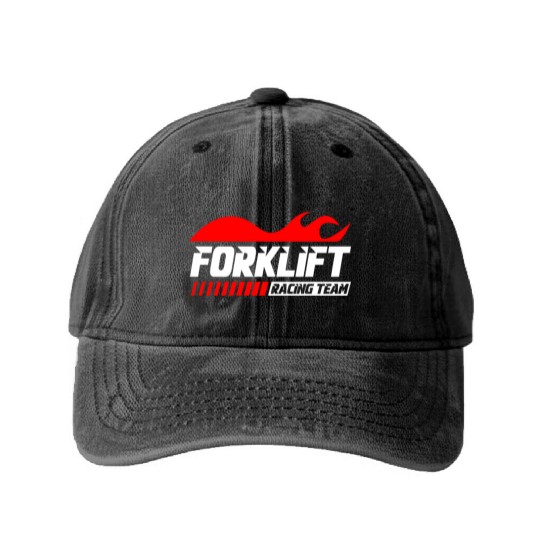 Forklift Racing Team Washed Denim Baseball Caps