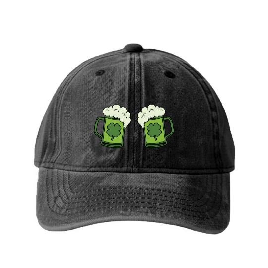 Drinking Green Beer Boobs Shamrock Irish Patric Washed Denim Baseball Caps