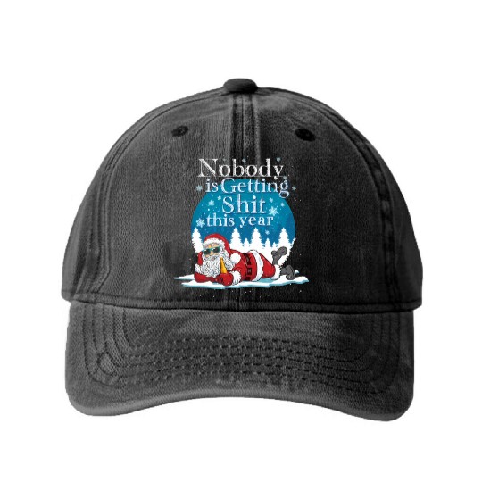 Santa 2020 Claus Ugly Bad Santa Washed Denim Baseball Caps