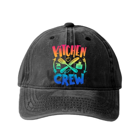 Kitchen Crew Back To School Team Field Day 2022 Washed Denim Baseball Caps