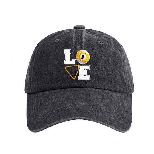 Billiards Love Pool Player Billiards Lover Washed Denim Baseball Caps