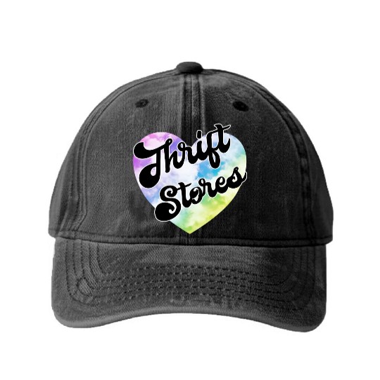 Thrift Stores pastel clouds heart Washed Denim Baseball Caps