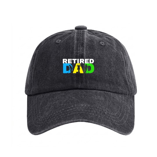 Retired Dad Golf Retirement Plan for Father's Day Washed Denim Baseball Caps