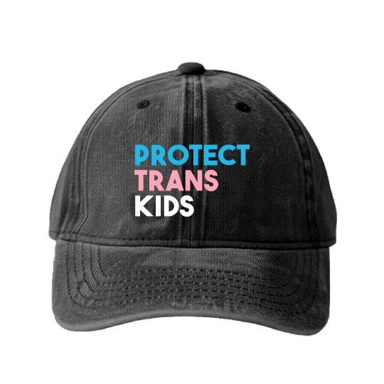 Protect Trans Transgender Pride Washed Denim Baseball Caps