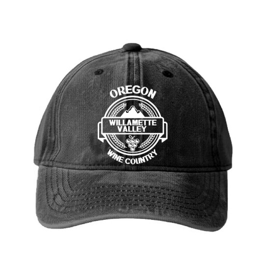 Oregon Wine Cory Willamette Valley Travel Washed Denim Baseball Caps