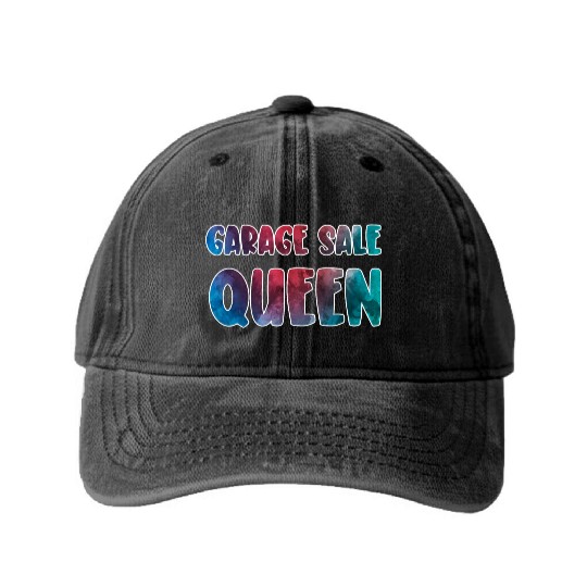 Garage Sale Queen watercolor Washed Denim Baseball Caps