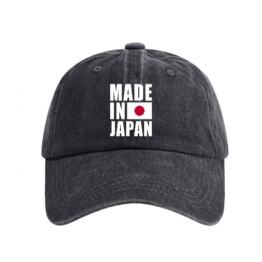 Made In Japan - Japanese Flag Pride Washed Denim Baseball Caps