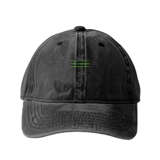 Type O Negative Leaves Double Sided Black Washed Denim Baseball Caps