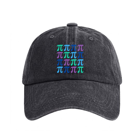 Happy Pi Day With Symbols For Teachers Washed Denim Baseball Caps