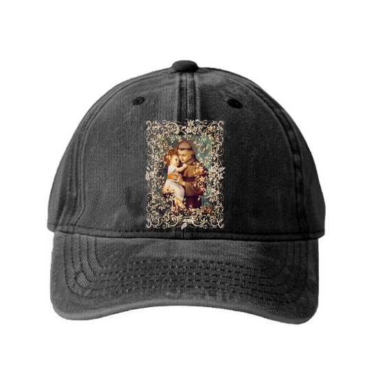 Saint Anthony Of Padua Catholic St. Rosary Washed Denim Baseball Caps