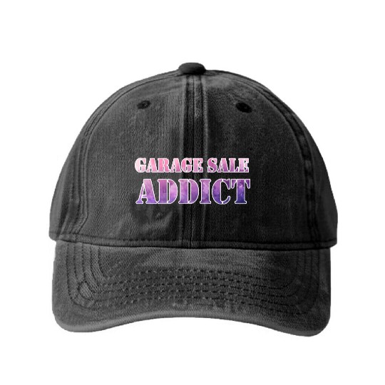 Garage Sale Addict pink purple watercolor Washed Denim Baseball Caps