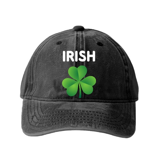 Irish Shamrock St Patrick Day Washed Denim Baseball Caps