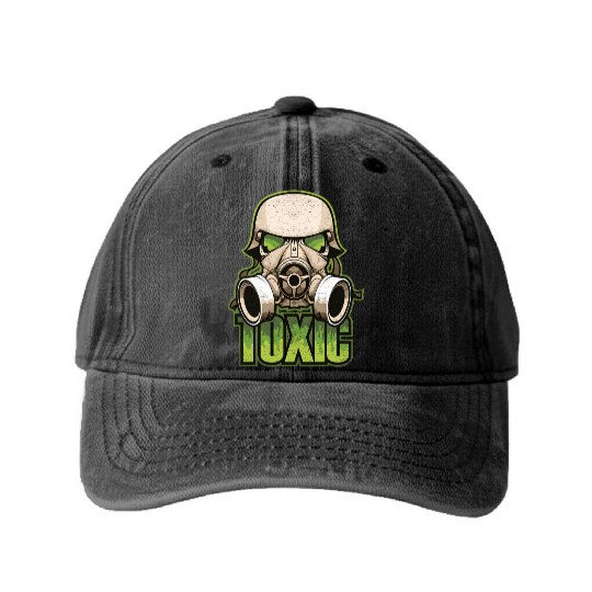 Toxic Green Military And Safety Gas Washed Denim Baseball Caps