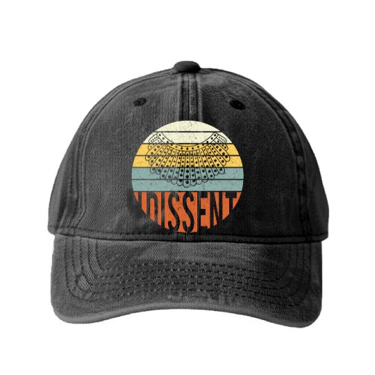 I Dissent Quote Washed Denim Baseball Caps