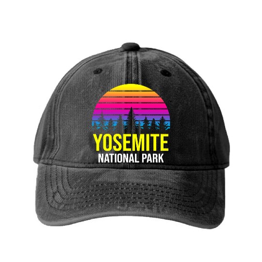 Yosemite National Park Washed Denim Baseball Caps