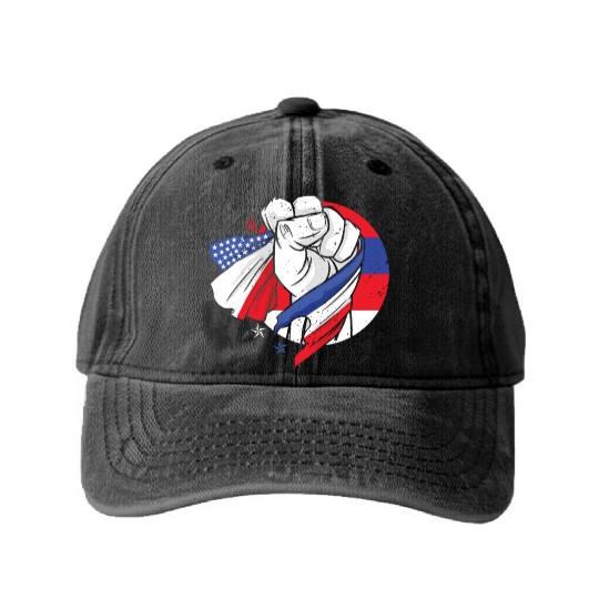 American Pride US Patriots American Fist Loverty Washed Denim Baseball Caps