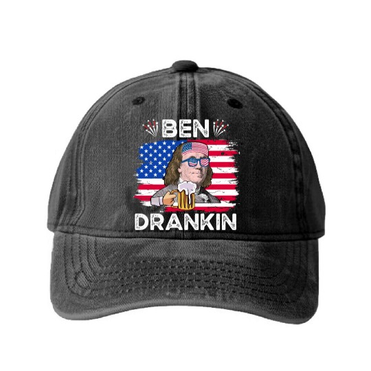 Ben Drankin US President Independence Day Washed Denim Baseball Caps