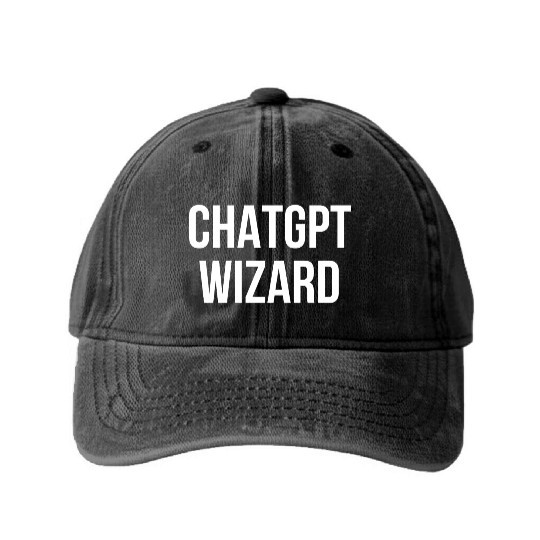 CHATGPT Wizard Washed Denim Baseball Caps