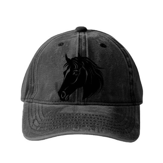 Horse Equine Pony Washed Denim Baseball Caps