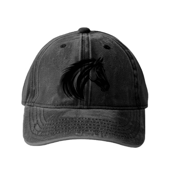 Horse Equine Pony Washed Denim Baseball Caps