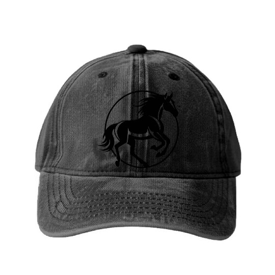 Horse Equine Pony Washed Denim Baseball Caps