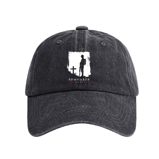 Remember 1914 - 1918 WW1 Veteran Washed Denim Baseball Caps