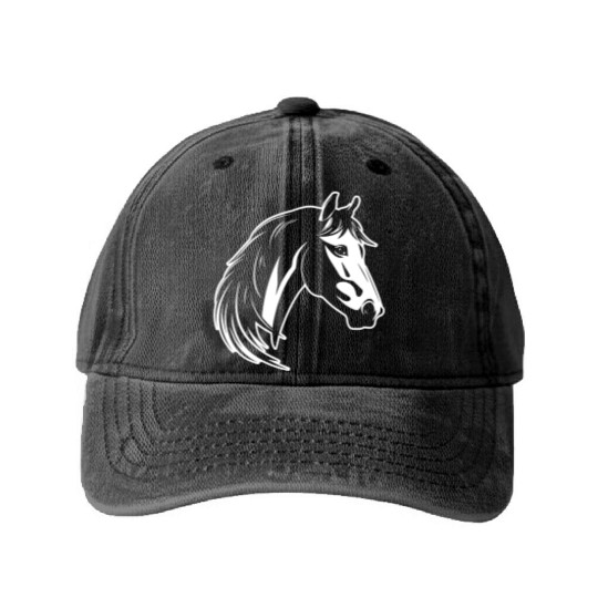 Horse Equine Pony Washed Denim Baseball Caps