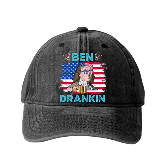 Ben Drankin US President Independence Day Washed Denim Baseball Caps