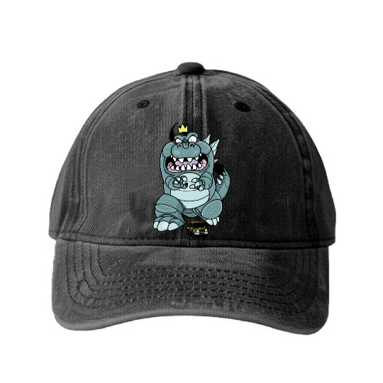Funny Animal Face Washed Denim Baseball Caps
