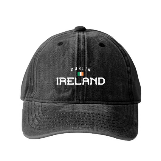 Dublin Ireland With Distressed Irish Washed Denim Baseball Caps