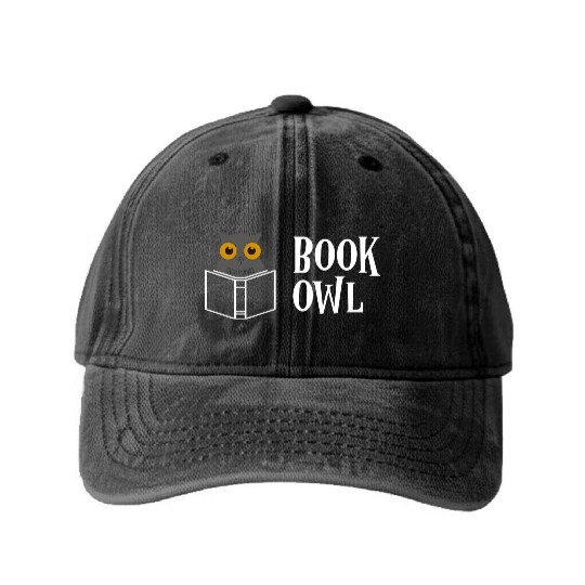 Book Owl for Bookish People girl Washed Denim Baseball Caps