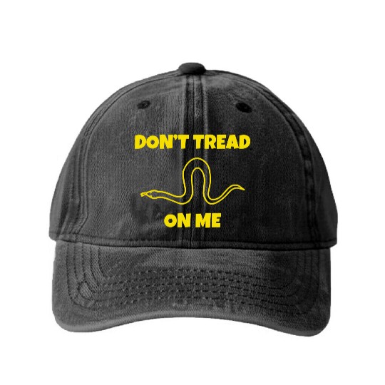 Dont Tread On Me Line Snake Washed Denim Baseball Caps