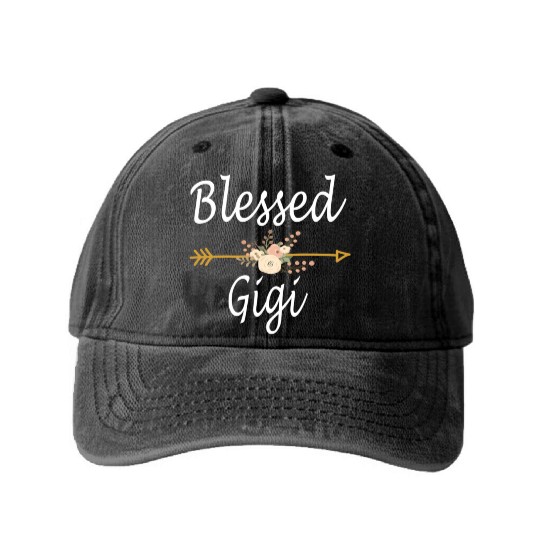 Blessed Gigi Mothers Day Washed Denim Baseball Caps