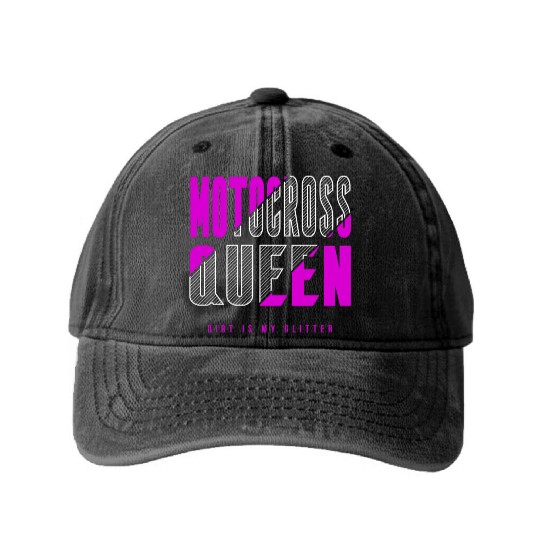 Motocross queen Washed Denim Baseball Caps
