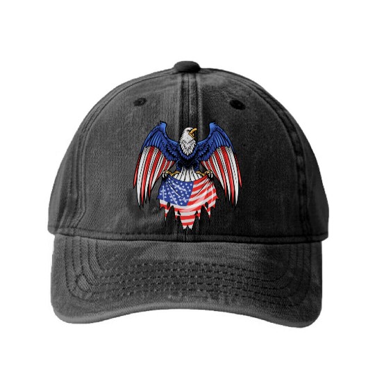 American Pride Washed Denim Baseball Caps