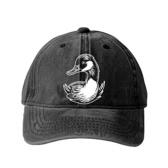 Duck Bird Nature Pond Washed Denim Baseball Caps