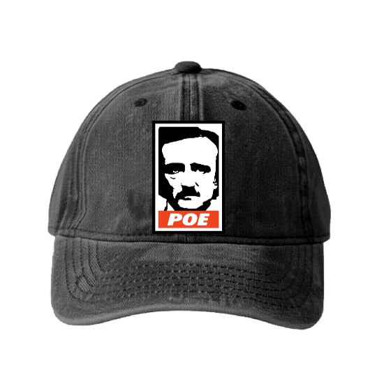 Edgar Allan Poe Washed Denim Baseball Caps