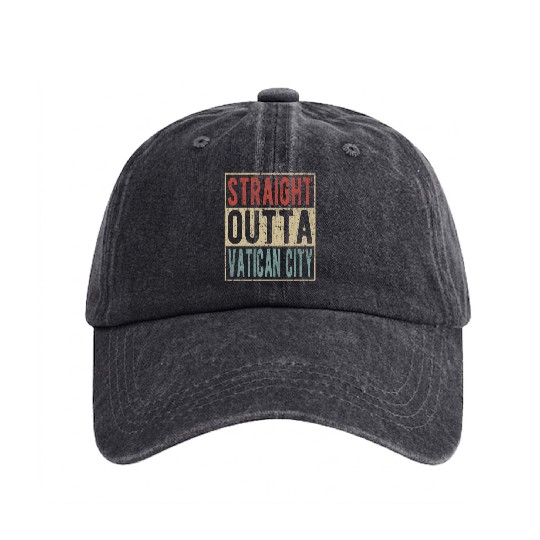 Straight outta Vatican City Washed Denim Baseball Caps