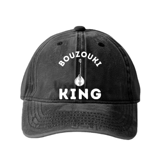 Irish Bouzouki Instrument Greek Washed Denim Baseball Caps