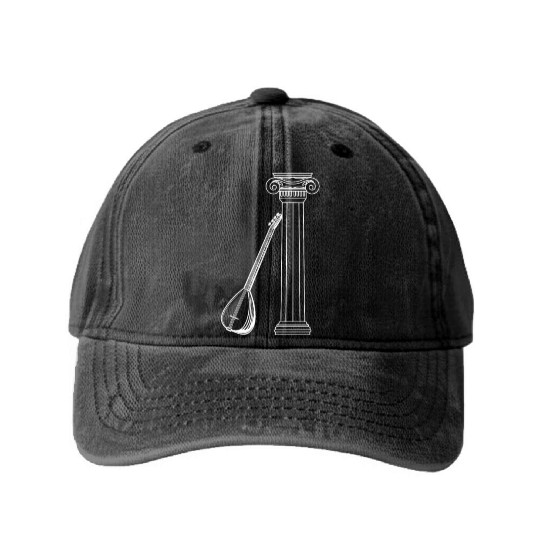 Irish Bouzouki Instrument Greek Washed Denim Baseball Caps