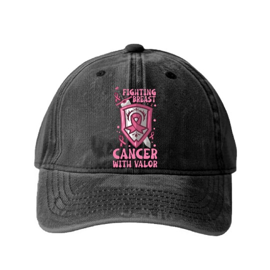 Breast cancer Awareness Support Survivors Pink Washed Denim Baseball Caps