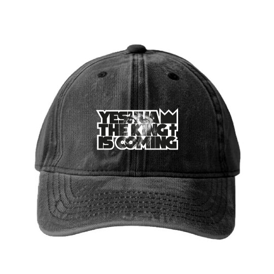 YESHUA THE KING IS COMING Washed Denim Baseball Caps